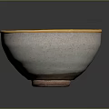 Elegant White Bowl With Gold Rim And Crackle Texture For Home Living Use