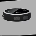 Round Black Bluetooth Audio Speaker With Display Panel Volume Control And Compact Design 3d model