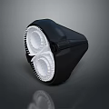 Black Double Headed Bathroom Heater Lamp With White Light Bowls Design