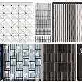 Various Modern Building Facade Decorative Panels With Geometric Patterns And Textures 3d model