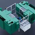 Green Industrial Equipment With Transparent Safety Doors And Automated Processing Structure 3d model
