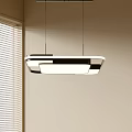 Modern Minimalist Rectangular Chandelier With Metal Frame For Living Room Dining Area