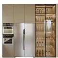 Modern Sideboard With Glass Doors And LED Lighting For Wine Bottles And Glassware