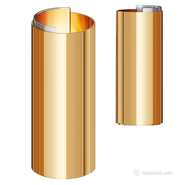 Golden Cylindrical Lamp With Sleek Modern Design For Contemporary Home Decor Accent 3d model 