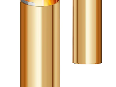 Golden Cylindrical Lamp With Sleek Modern Design For Contemporary Home Decor Accent 3d model
