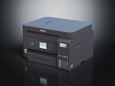 EPSON Multifunction Printer with Color Ink Cartridges Control Panel and LCD 3d model