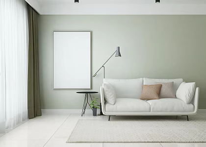 Modern double sofa green leisure sofa prototype 3d model