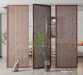 New Chinese-style partition screen partition 3d model