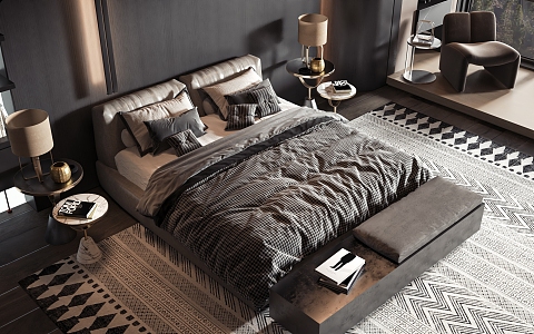 Style Commodity Bed 3d model