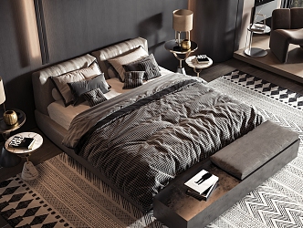 Style Commodity Bed 3d model