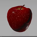 Juicy Fresh Red Apple With Water Drops On Shiny Smooth Surface