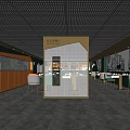 Elegant Modern Restaurant Interior With Glass Partition Orange Cabinetry Green Chairs And Marble Floor