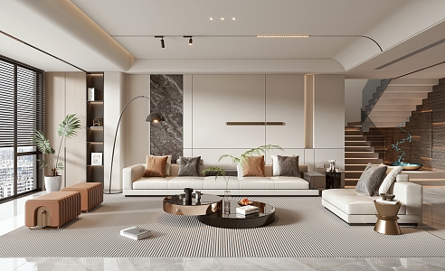 modern living room 3d model