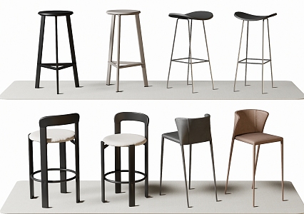 Modern Bar Chair Bar Stool High Stool 3d model