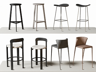 Modern Bar Chair Bar Stool High Stool 3d model