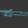Futuristic Tactical Weapon With Intricate Mechanical Design And Metallic Camouflage Texture