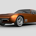 Copper Colored Vintage Sports Car With Streamlined Body And Retro Wheels