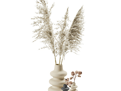 Modern vase dried flower decoration model