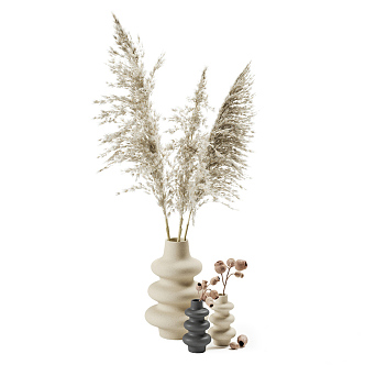 Modern vase dried flower decoration 3d model