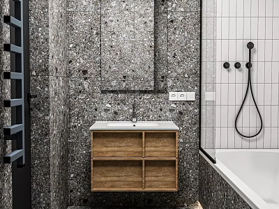 modern sink bathroom cabinet 3d model