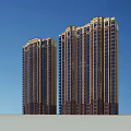 Two Modern High Rise Residential Buildings With Glass Windows And Brick Facade