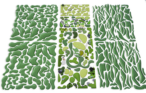 Modern Micro-terrain Landscape Grass Slope Green Space Landscape Sketches Courtyard Micro-terrain Green Space Landscape Paving Sketches 3d model