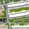 Modern Garden Landscape Design With Green Rooftops Open Spaces And Pathways