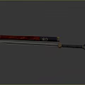 Traditional Decorative Sword with Silver Blade Red Scabbard Black Handle and Golden Ornaments