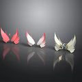 Decorative Wings In Different Colors With Pink White And Blue Eye Design