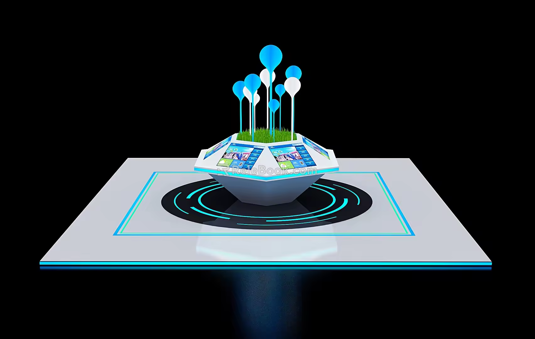 Display Cabinet Display Booth Display Rack Exhibition Hall Science and Technology Tree Interactive Booth Display Table 3d model