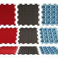 Durable Interlocking Sports Equipment Mats With Red Black Blue Colors For Gym Flooring