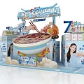Commercial Retail Exhibition Stand With Product Display Brand Elements And Promotional Materials
