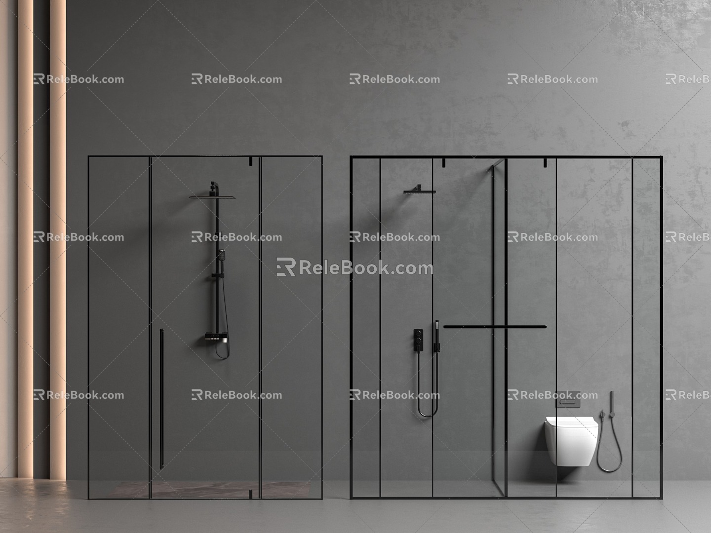 Minimalist shower room 3d model