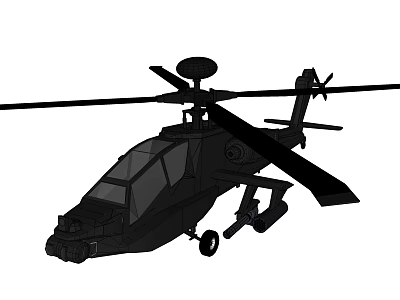 Military Attack Helicopter With Rotor Radar Dome And Streamlined Fuselage Design 3d model