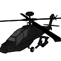 Military Attack Helicopter With Rotor Radar Dome And Streamlined Fuselage Design 3d model