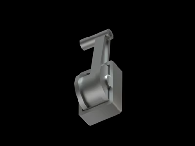 3D Rendered Metallic Mechanical Part With Silver Finish Isolated On Black Background 3d model