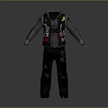 Hooded Jacket With Colorful Patches And Dark Pants Streetwear Fashion Design