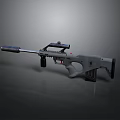 Modern Tactical Sniper Rifle With Scope Extended Barrel And Magazine Design