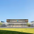 Modern Industrial Factory Building Exterior With White Facade And Glass Curtain Wall Design