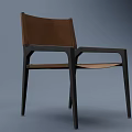 Four Modern Dining Chairs with Various Designs and Neutral Tones 3d model