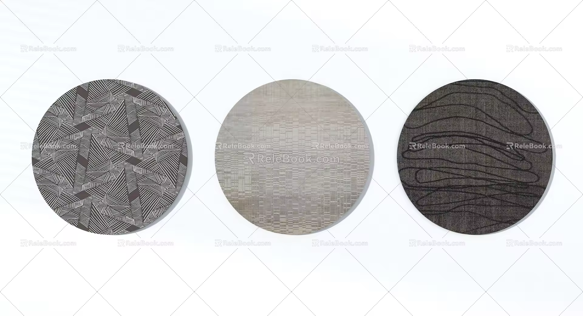 Modern Round Carpet Advanced Grey Round Carpet Combination 3d model