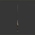 Ornate Medieval Long Sword With Gold Decorative Hilt And Sharp Blade