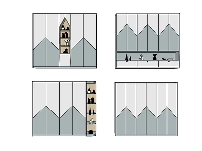 Modern Wardrobe Interior Design With Shelves Hanging Rods And Organized Storage Compartments 3d model
