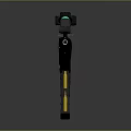 Tactical Modern Black Rifle With Scope And Bullets On Gray Surface