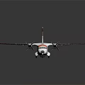 Aerospace Model Airplane With White Body Orange Blue Stripes And Wing Logo