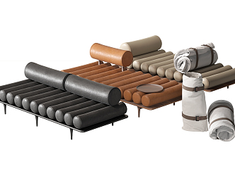 Modern Lounger Leather Lounger 3d model