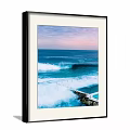 Stunning Coastal Landscape Painting With Ocean Waves Rock Pool And Pastel Sunset Sky