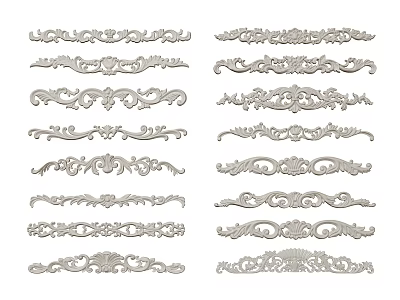 European-style Carved French Carved Hornflower Combination 3d model