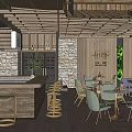 Wooden Two Floor Bar Interior Design With Warm Lighting Tables And Chairs