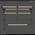 Dual View Linear Chandelier Design with Metal Components and Modern Minimalist Structure